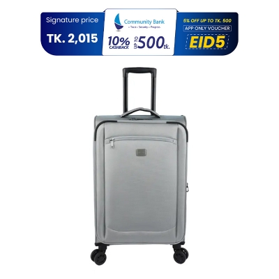 Picture of 24 Inch Soft Suitcase/Luggage 450D Jacquard RPET with PUX2 in waterproof- Gray (original Export)