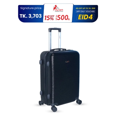 Picture of Travello 600mm (24") Unbreakable Body More Capacity Water Resistant Aluminum Luggage/Trolley/Hardtop- Black