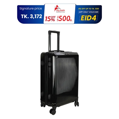 Picture of Travello Royal Zipper Luggage 20" Unbreakable Body More Capacity Water Resistant Aluminum Luggage- Trolley Black