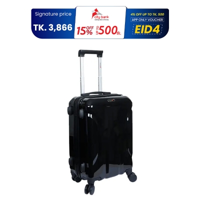 Picture of Travello Luxury Plus 24 Inch Ultra Light Weight Strong Build Quality Water-Resistant Double Caster Wheel Bigger Space Hardtop Luggage-Trolley Black