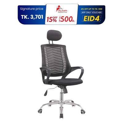 Picture of Furniture Plus (FP-M-23-) Executive office chair V-mash Black Revolving Chair with Headrest Chair-good quality