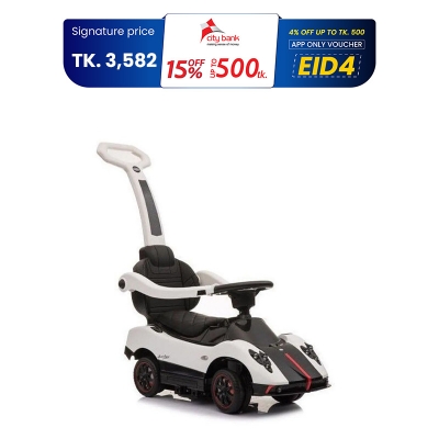 Picture of Kids Ride On Licensed Pagani Zonda Push Car With Pull Handle - White