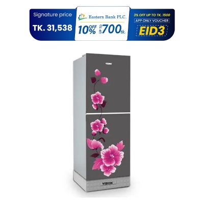 Picture of VISION Glass Door Refrigerator RE-180 Liter  Mirror Iris Top Mount