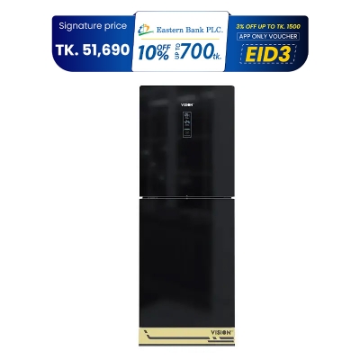 Picture of VISION Glass Door Refrigerator RE-309 Liter Non Frost Top Mount Black