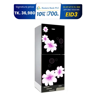 Picture of VISION Glass Door Refrigerator RE-262 Liter Mirror White Purple Top Mount