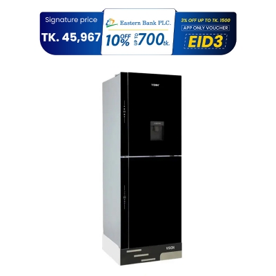Picture of VISION Glass Door Refrigerator RE-330 Liter Water Dispensar Black Bottom Mount