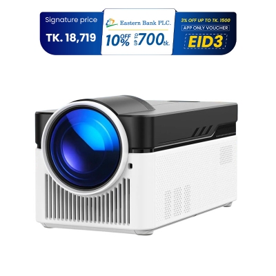 Picture of HY450 Pro android smart projector 1080p 8K beamer auto offset projector with wifi 6 electrical focus 700ansi ultra short distance projector 2G+32G memory automatic video projector with portable for outside