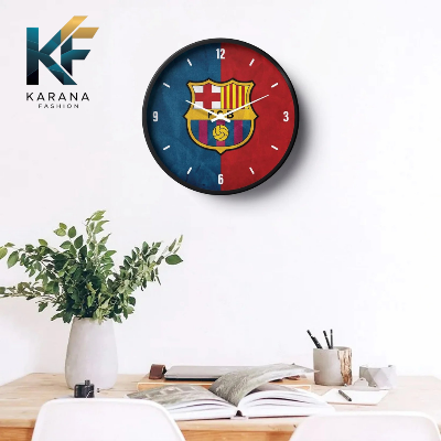 Picture of Karana Fashion (KW06) 12-Inch FC Barcelona Fan Edition Wall Clock - Premium Football Club Themed Décor - Black