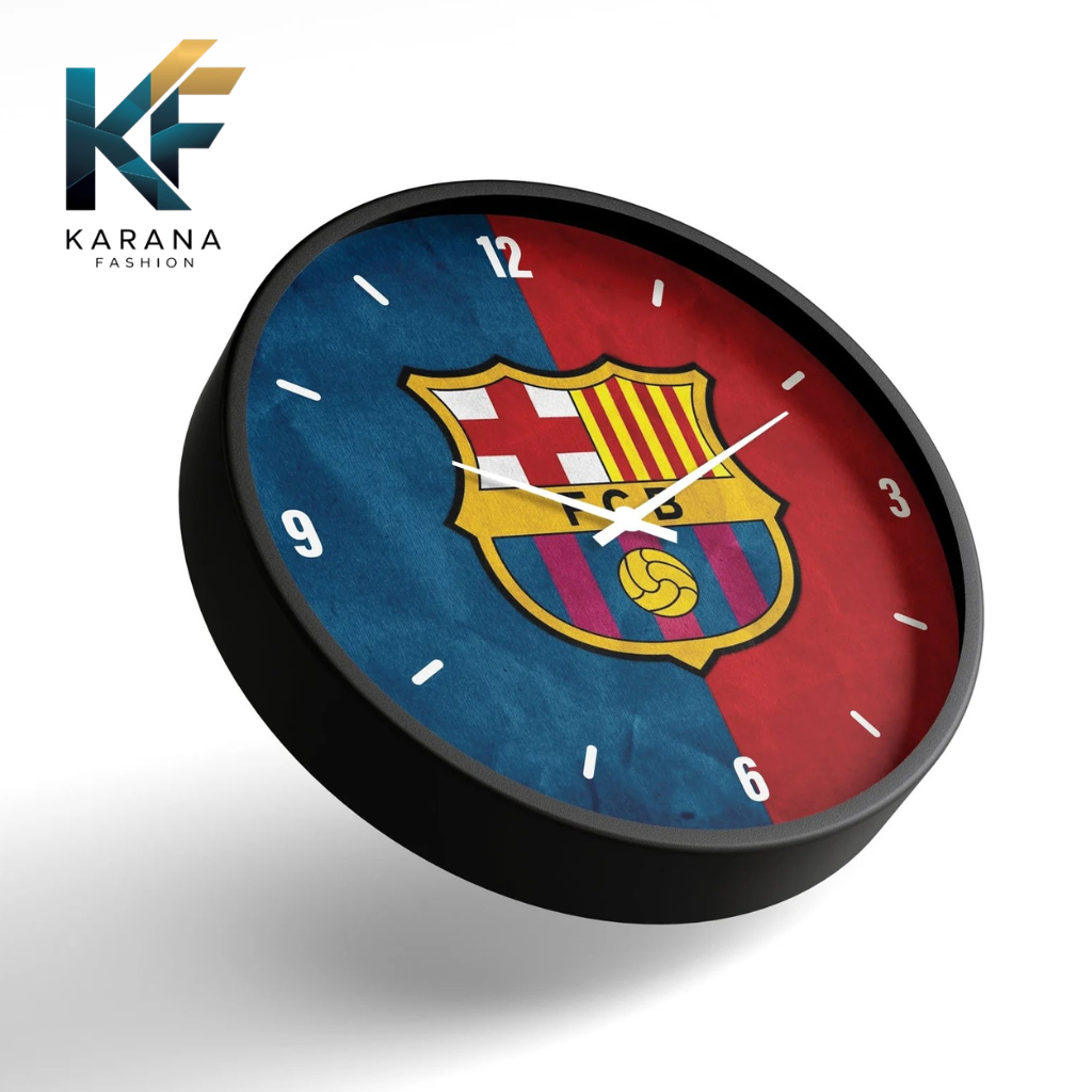 Picture of Karana Fashion (KW06) 12-Inch FC Barcelona Fan Edition Wall Clock - Premium Football Club Themed Décor - Black