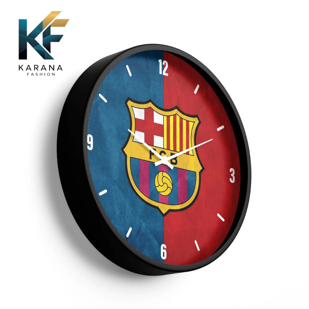 Picture of Karana Fashion (KW06) 12-Inch FC Barcelona Fan Edition Wall Clock - Premium Football Club Themed Décor - Black