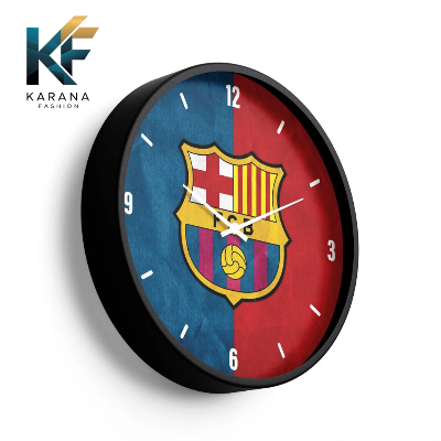Picture of Karana Fashion (KW06) 12-Inch FC Barcelona Fan Edition Wall Clock - Premium Football Club Themed Décor - Black