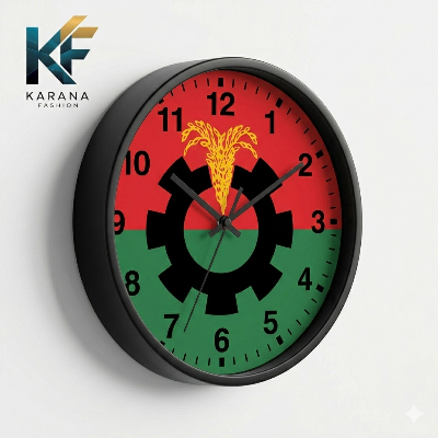 Picture of Karana Fashion (KW23) 12-Inch National Heritage Wall Clock - Patriotic Red & Green Industrial Theme Décor - Black