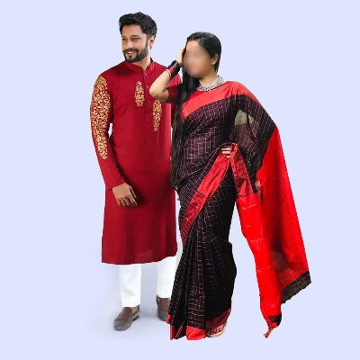 Picture of Premium Couple Set/Matching Dress/Traditionally Dress/Sari And Panjabi