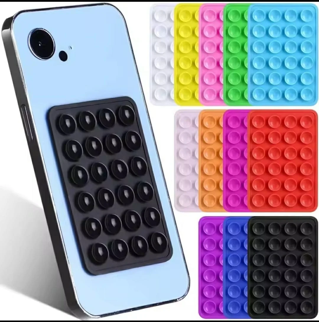 Picture of Silicone Suction Phone Case Mount, Adhesive Phone Accessory Compatible with iPhone and Android, Hands-Free Fidget Toy