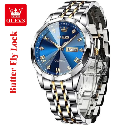Picture of Butter Fly Lock OLEVS 9931G New Exclusive Design Quartz Watch for Men (Blue)