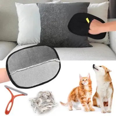 Picture of Electrostatic Pet Hair Remover Gloves – Dog & Cat Hair Cleaning Tool for Sofa, Clothes, Car & Furniture