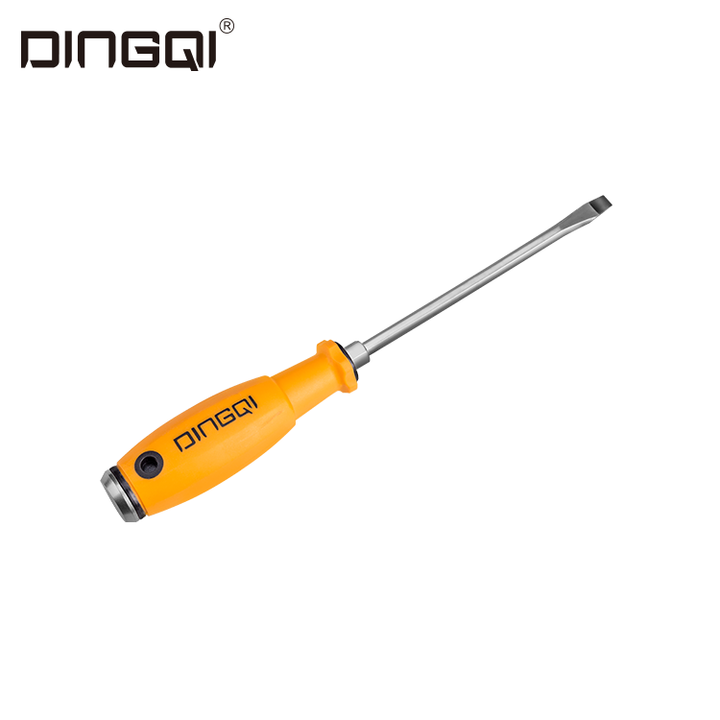 Picture of DingQi 6" inch Wholesale Head Retractable Mini Slotted (-) Phillips Magnetic Slot Screwdriver-68006 (Yellow)