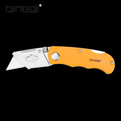 Picture of Dingqi 5 Pcs Professional Plastic Handle Yellow Small Sharp Foldable Utility NT Cutter-63104 (Orange)