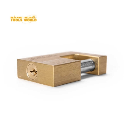 Picture of Dingqi Top Security Rectangular Lock Three Side Dotted Computer Key Brass Padlock Copper Lock OEM Acceptable 90mm,or Custom-151190 (Gold)