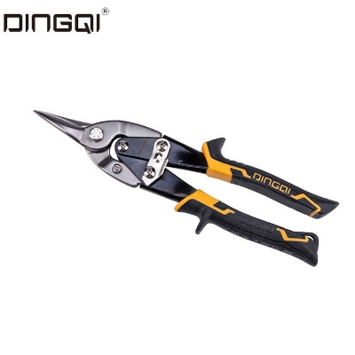 Picture of DingQi 10" Aviation Tin Snip Scissors for Cutting Steel CR-V Material Straight Cutter-65005 (Black)
