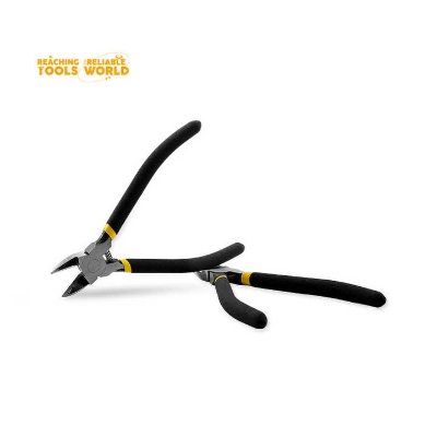 Picture of DINGQI 6 Inch Precision Electronic Diagonal Pointed Head Cutters Plier Clean Cut Micro Wire Cutter Shear Flush Cutter-BB02206 (Black)