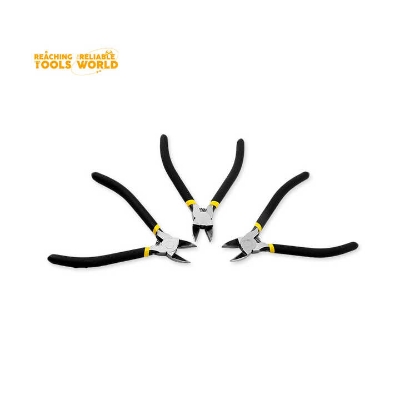 Picture of DINGQI 6 Inch Precision Electronic Diagonal Pointed Head Cutters Plier Clean Cut Micro Wire Cutter Shear Flush Cutter-BB02206 (Black)