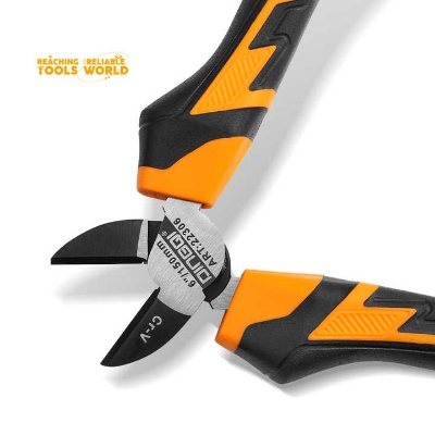 Picture of DingQi Professional Multi Purpose Tool Set Chrome Vanadium 6" Diagonal Wire Cutting Pliers for Wires-22306 (Black)