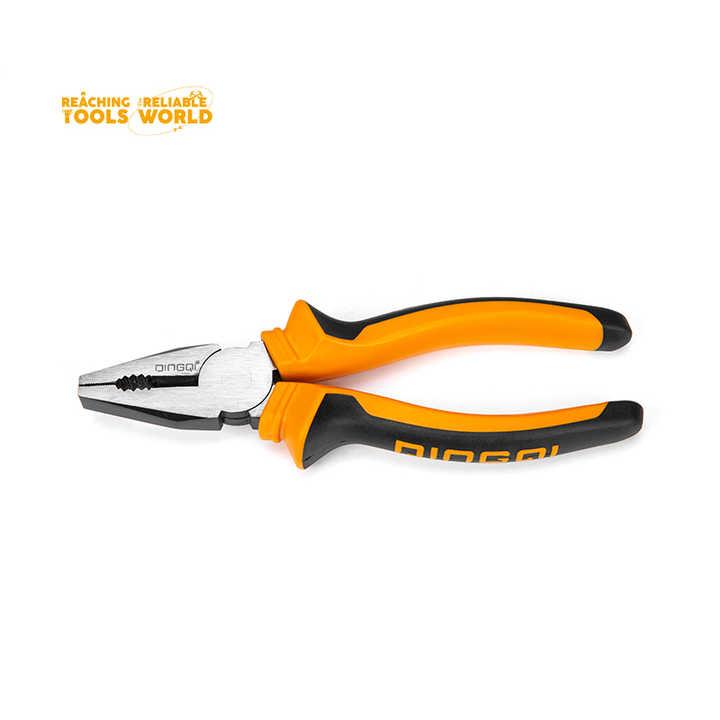 Picture of DINGQI Good Quality Combination Pliers 8"inch Pliers With Rubber Handles Slip Joint Combination Pliers-21108 (Yellow)
