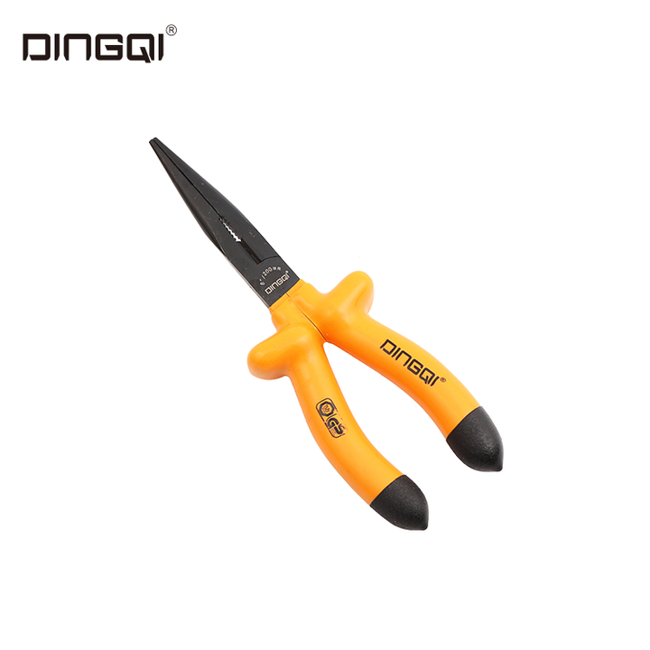 Picture of DINGQI High Quality 6 Inch Insulation Side Cutter Entering Flat Bit Pliers for Polishing-23006 (Orange)