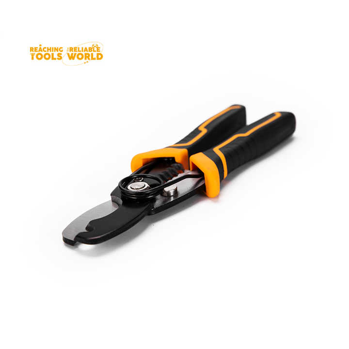 Picture of DINGQI 8 Inch Cable Wire Stripper Plier Tool TPR Handle Hand Wire Stripper-67003 (Black)