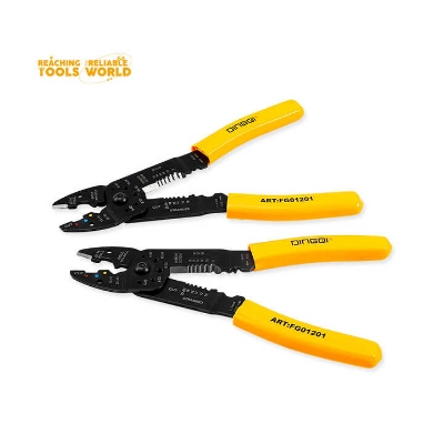 Picture of WELLOO New Model Manufacturing 8.5in Wire Stripping Tool Safety Lock Cable Cutter Iron Wire Pliers-WSP0703 (Yellow)