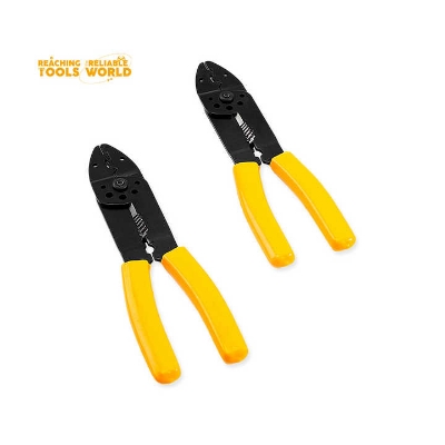 Picture of WELLOO New Model Manufacturing 8.5in Wire Stripping Tool Safety Lock Cable Cutter Iron Wire Pliers-WSP0703 (Yellow)
