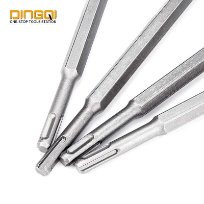 Picture of DINGQI 2pcs (+)(-) Hammer Chisel High Quality Accurate Efficient Electric Hammer Drill Chisel Carving Chisel Woodworking Metalworking Steel- 137211-137231 (Silver)