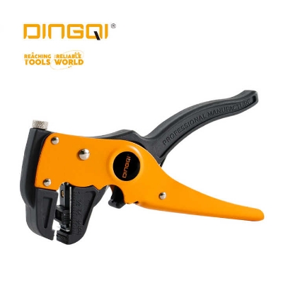 Picture of DINGQI Brand New 2 in 1wire Stripper Tool Alloy Steel Wire Stripper Multi Hand Tool-WSP0704 (Yellow)