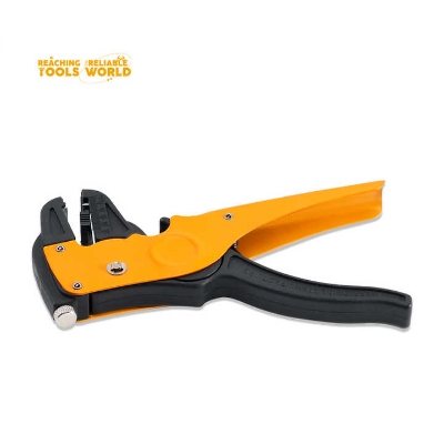 Picture of DINGQI Brand New 2 in 1wire Stripper Tool Alloy Steel Wire Stripper Multi Hand Tool-WSP0704 (Yellow)