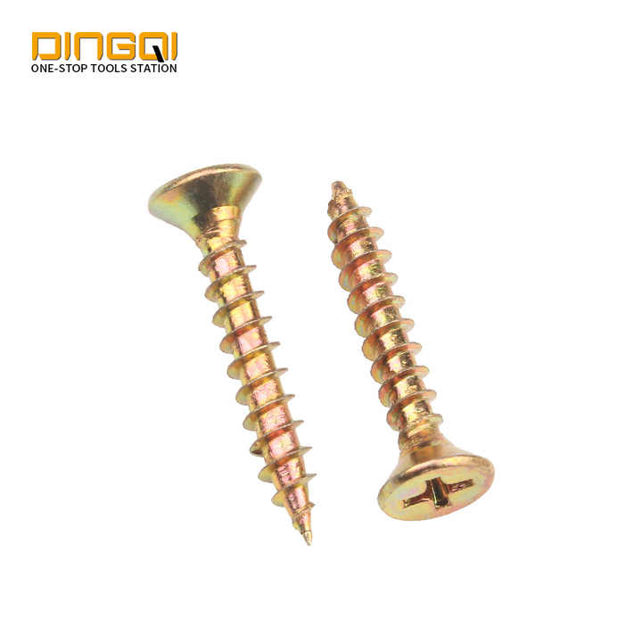 Picture of Tri-T 3/4" inch  Pozi Drive Double Countersunk Head Chipboard Screw Used on Wood (Gold)