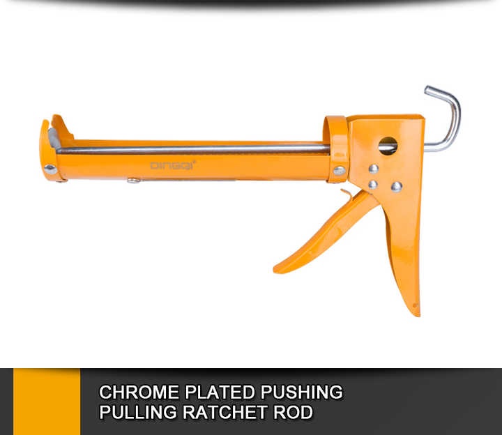 Picture of DINGQI XY-114 Steel Industrial 3 in 1 Heavy Duty Caulking Gun-125001 (Orange)
