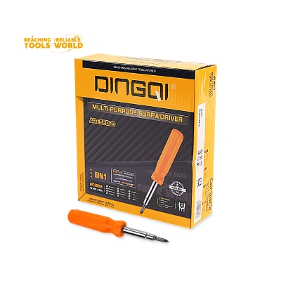 Picture of DingQi 4-in-1 Multi-Purpose Screwdriver – Model 68009 – Versatile Hand Tool (Yellow)