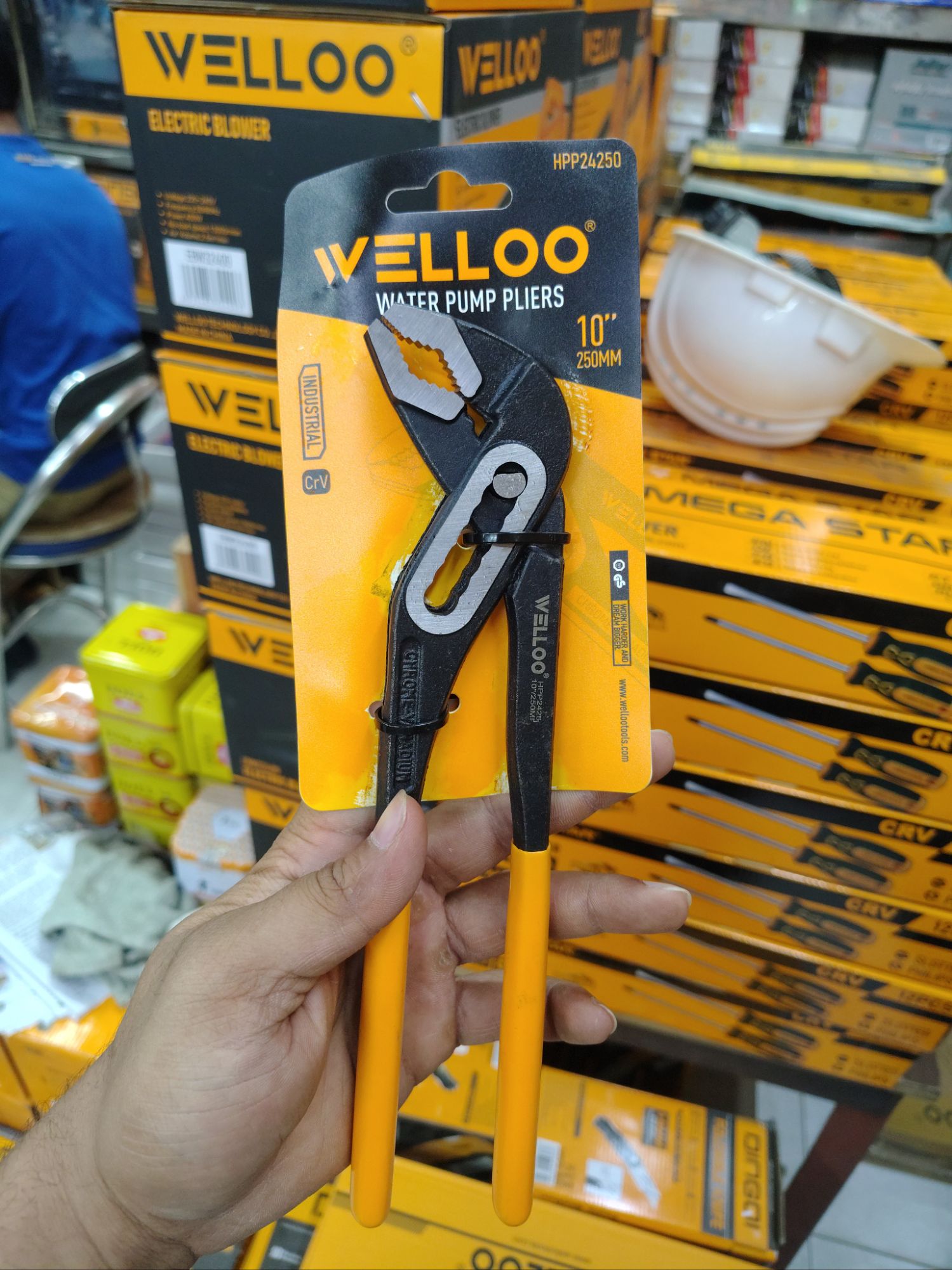 Picture of 🔧 WELLOO 10-Inch Pump Pliers | Adjustable Multi-Purpose Hand Tool – HPP24250 (Yellow)