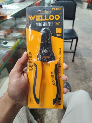 Picture of 🔧 WELLOO 7-Inch Multi-Purpose Wire Stripper | Professional Electrical Hand Tool – WSP0701 (Yellow)