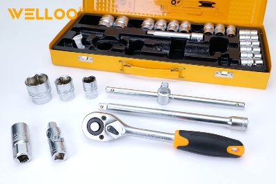 Picture of 🛠️ WELLOO 24-Pcs 1/2-Inch Socket Set | Professional Multi-Purpose Hand Tool Set – SKTS024 (Yellow)