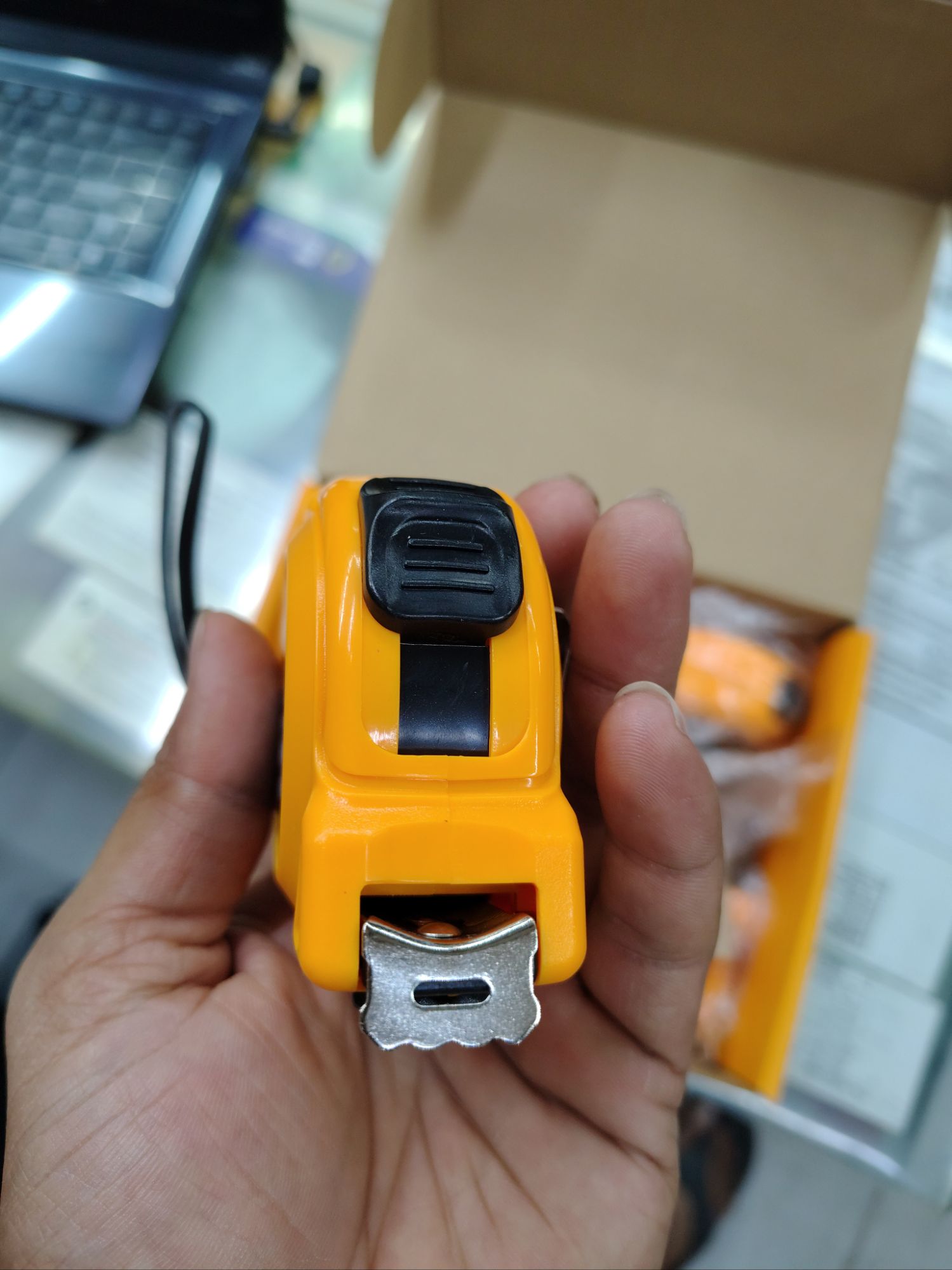 Picture of 📏 WELLOO 5-Meter / 19ft Measuring Tape | Durable Multi-Purpose Measuring Tool – MTP41316 (Yellow)