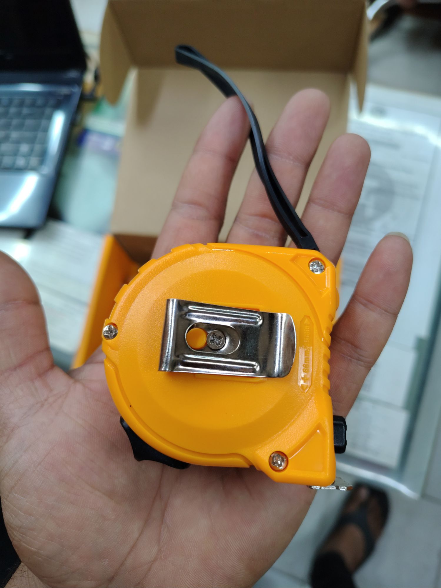 Picture of 📏 WELLOO 5-Meter / 19ft Measuring Tape | Durable Multi-Purpose Measuring Tool – MTP41316 (Yellow)