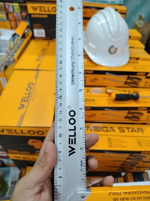 Picture of WELLOO 12" Aluminum Square Ruler ALR6130 🛠️📐 (Silver)