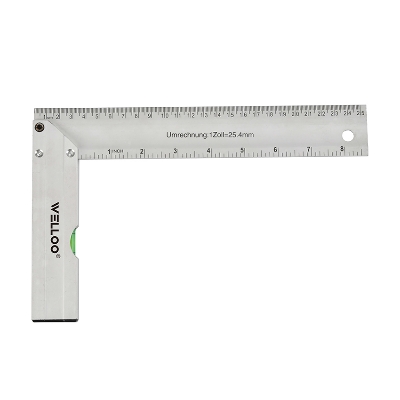 Picture of 1 x WELLOO 10" Aluminum Square Ruler ALR6125 🛠️ (White)