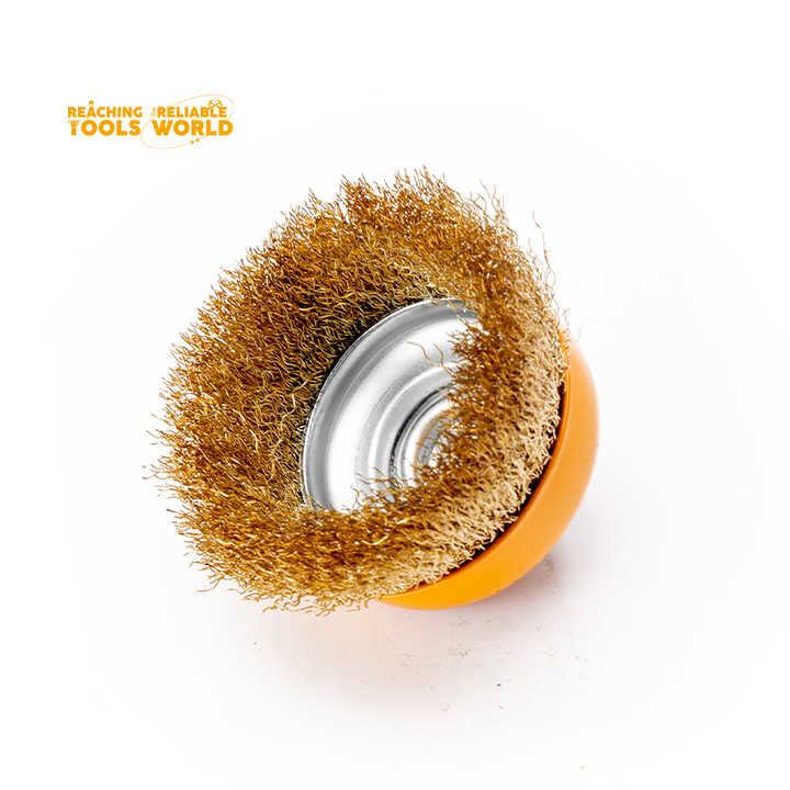 Picture of 🔧 WELLOO 3" Inch Copper Wire Cup Brush – WCC12075 (Gold)