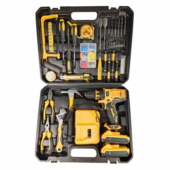 Picture of 🛠️ Wholesale 117-Piece Power Tool Combo Kit – Cordless Drill & Professional DIY Hand Tools (Multicolor)