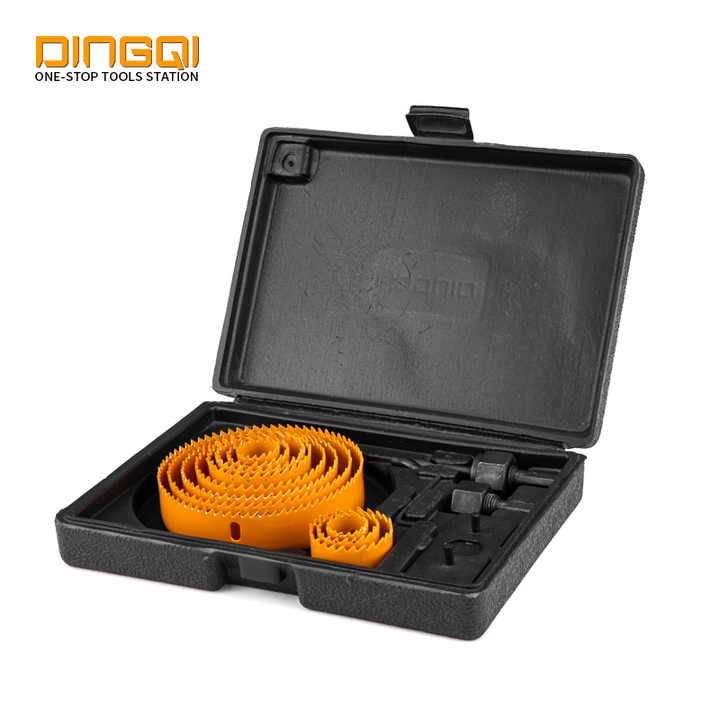 Picture of 🛠️ Dmax Power 16PCS High Carbon Steel Hole Saw Kit – Perfect for Wood & DIY Projects (Yellow)