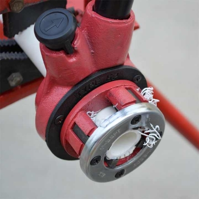 Picture of 1" Inch Portable Ratchet Die Stock Hinge Plate Head Manual Pipe Threader Machine Tool (Red)
