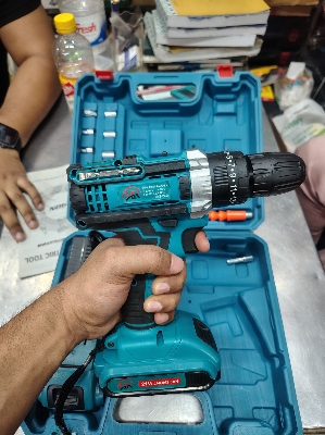 Picture of HR Cordless Drill Machine Set - 25pcs With 21V Double Battery/ Screwgun (Blue)